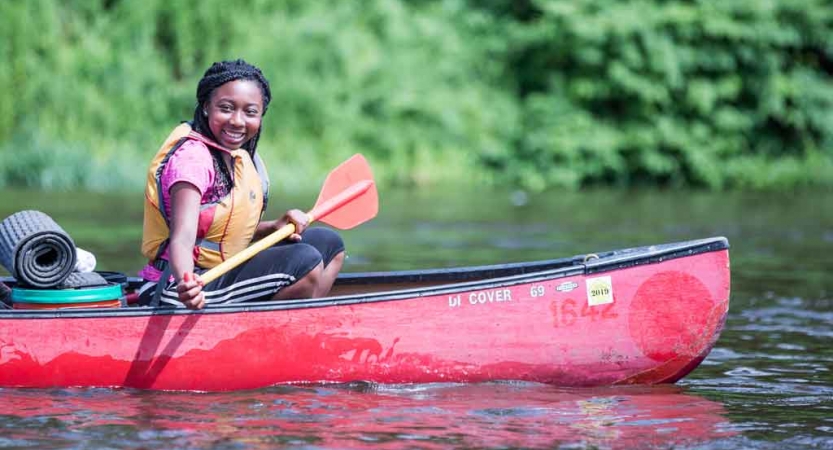 girls only canoeing trip